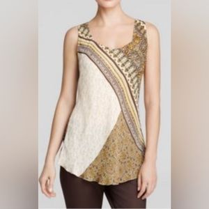 NIC+ZOE Earth Tone Abstract Print Sleeveless Top - Size Large